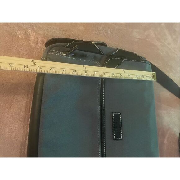 Cole Haan Men’s Canvas Leather Messenger Shoulder Bag Laptop Briefcase - Picture 7 of 14